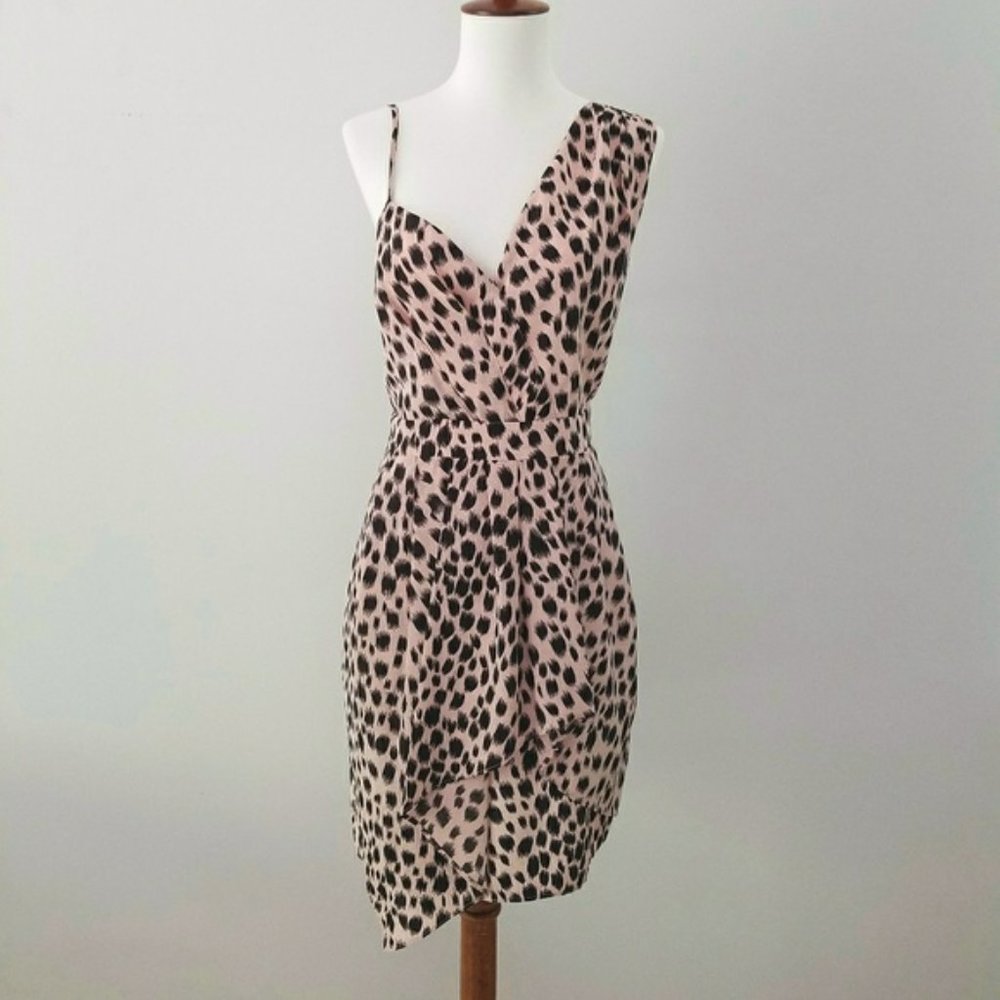 BCBGeneration blush pink leopard dress size 6